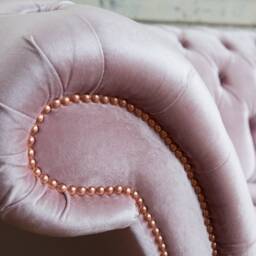 Handmade Large 6 Seater Pale Pink Velvet Chesterfield Sofa - thumbnail 3