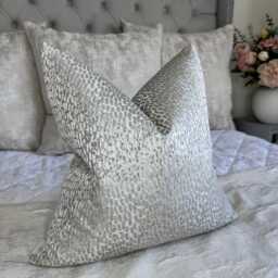 Luxurious Cushion Cover, Grey Greige Abstract Design Pillow Scatter Cover For Sofa Bed, Designer Antelope Parchment - thumbnail 1