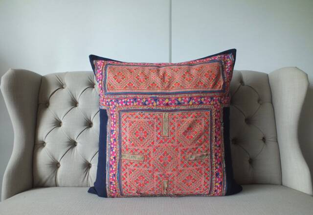 Hill Tribe Cushion Hmong Textiles Vintage Fabric Handwoven Textiles Scatter Cushions & Pillows Home-Decor - image 1