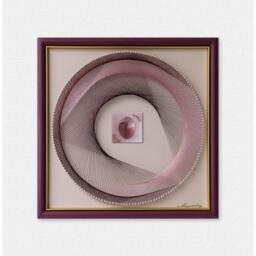 Burgundy String Art - Abstract Geometric Wall Hanging With Relief - thumbnail 1