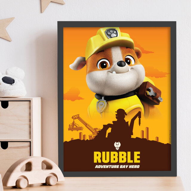 Paw Patrol Print - Rubble Adventure Bay Hero Poster Wall Art - image 1