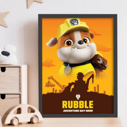 Paw Patrol Print - Rubble Adventure Bay Hero Poster Wall Art - thumbnail 1