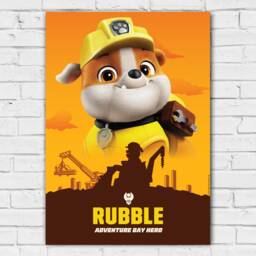 Paw Patrol Print - Rubble Adventure Bay Hero Poster Wall Art - thumbnail 2