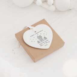 Personalised First Christmas in Our New Home Bauble - Ceramic Xmas Tree Decoration Couple Keepsake - thumbnail 2