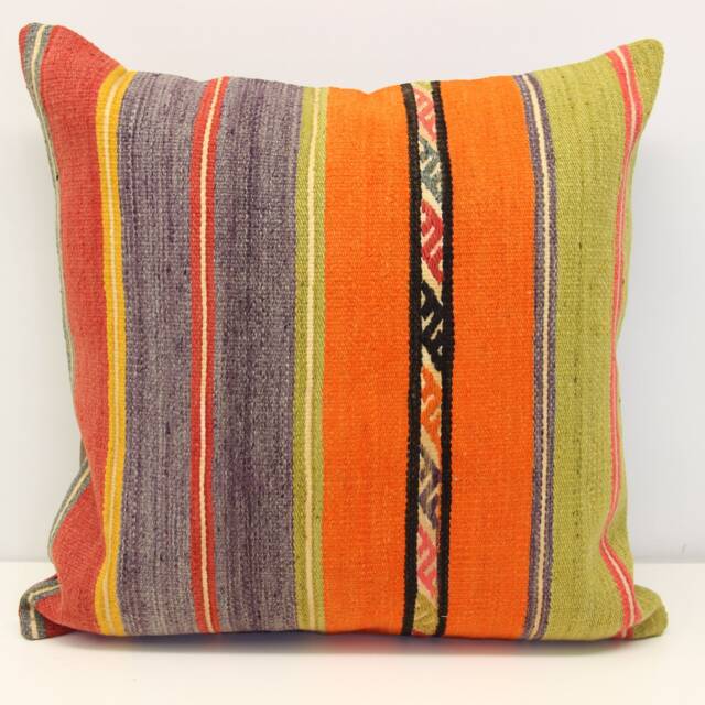 Handmade Kilim Pillow Cover 20x20, Retro Home Decor - image 1