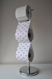 Fabric Decorative Toilet Paper Holder Storage White With Gold Hearts At 1 Or 2 Rolls. Bathroom Decoration. Storage - thumbnail 1
