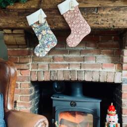 Handmade William Morris Strawberry Thief Christmas Stocking, Mother's Day Stocking, Easter Vintage Gift, Traditional British - thumbnail 2