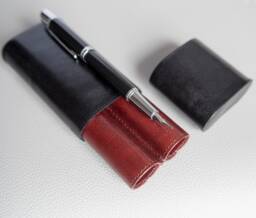 Leather Pen Case, 2 Fountain Personalized Christmas Gift For Him, Boyfriend Birthday Gift, Fountain Holder Officiant