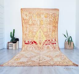 Authentic Yellow Boujaad Rug, Vintage Moroccan 5.6 Ft X 13.2 - thumbnail 1