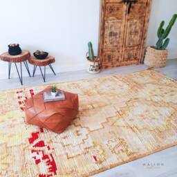 Authentic Yellow Boujaad Rug, Vintage Moroccan 5.6 Ft X 13.2 - thumbnail 2