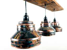 Handmade Patina Chandelier, Reclaimed Wood, Industrial Pendant Light