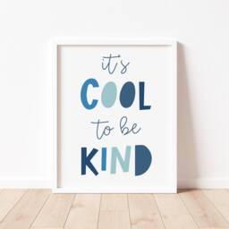 Cool To Be Kind Print - Kids Bedroom Wall Art, Childs Bedroom, Playroom Decor, Children's Room, Boys Bedroom, Grey Print - thumbnail 2