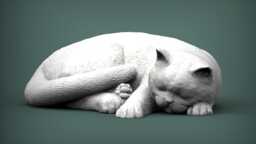 British Shorthair Cat Curled Up -3D Printed - For Cat Lovers, Ornament, Memorial, Gift - thumbnail 1