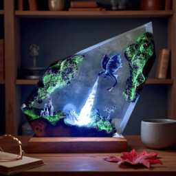Personalized Dragon Night Light, Toothless Resin Lamp, Flying Httyd Wood Fury Gift - thumbnail 2