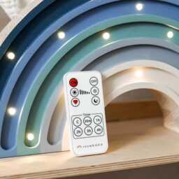Handmade Wooden Blue Rainbow Lamp - Perfect Baby Gift & Nightlight For Kids' Bedrooms, Kids Lamp, Gift, Desk - thumbnail 3