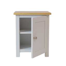 Painted Bedside Table With Oak Top 1-Door Nightstand, Assembled - thumbnail 4