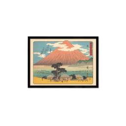 Japanese Art Mount Fuji Framed Mounted Ukiyo-E Wall Decor Print Poster Woodblock Hiroshige Fujisan Mountain Hara Station 14 Landscape Pastel - thumbnail 2