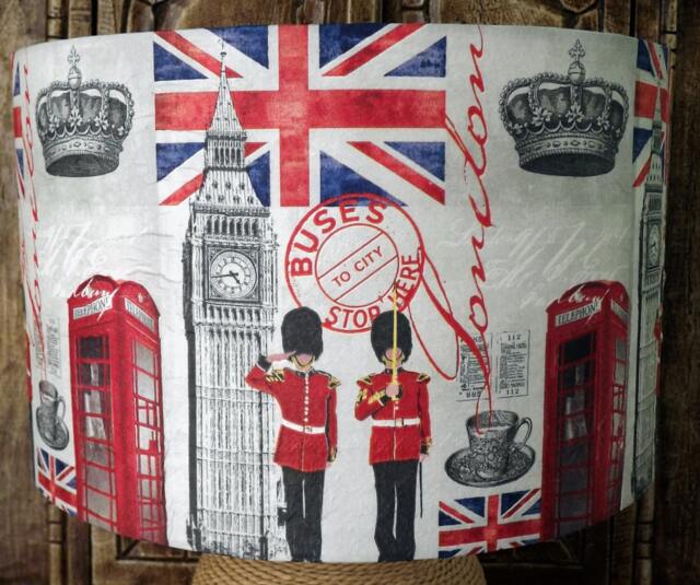 London Lampshade Retro Hip City Lamp Shade Light Red White Blue Union Jack - image 1
