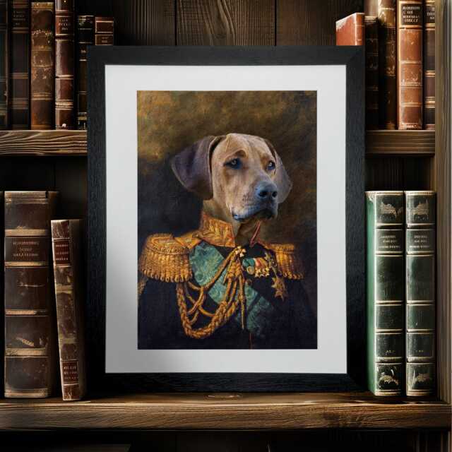 Custom Colonel Pet Portrait, Renaissance Dog Or Cat Old Fashioned Painting, Fathers Day Gift, Best Daddy, Skuregco - image 1