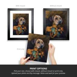 Custom Colonel Pet Portrait, Renaissance Dog Or Cat Old Fashioned Painting, Fathers Day Gift, Best Daddy, Skuregco - thumbnail 2