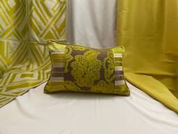 "Designers Guild Velvet Pillow Cover Green Quilted Decorative Cushion - 18""x 12" - thumbnail 1