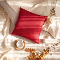Red Farmhouse Pillow, Decorative Throw Pillow Cover, Sparkles Cushion Cover Case, Accent Boho Toss Pillow, Linen Blend - thumbnail 2