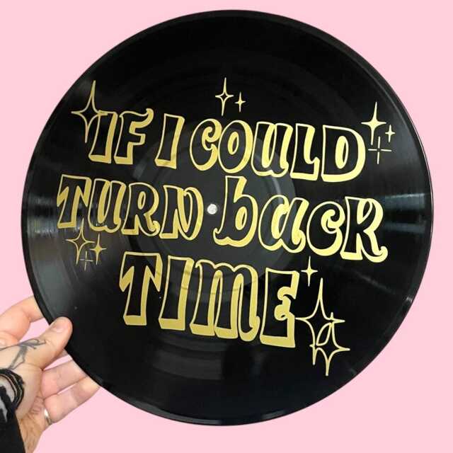 If I Could Turn Back Time, Inspired Cher, Record Wall Art, Gothic, Music Lover, Gift, Vinyl, Tattoo Style, Retro Decor, Lyrics