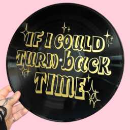 If I Could Turn Back Time, Inspired Cher, Record Wall Art, Gothic, Music Lover, Gift, Vinyl, Tattoo Style, Retro Decor, Lyrics - thumbnail 1