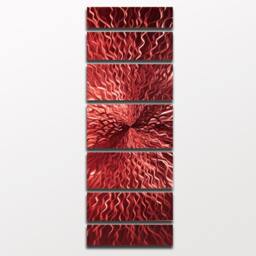 "Large Red Metal Wall Art ""Cosmic Energy" - thumbnail 4