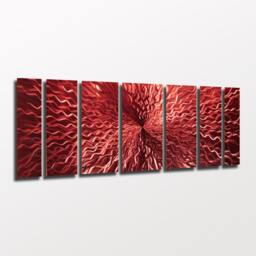 "Large Red Metal Wall Art ""Cosmic Energy" - thumbnail 3