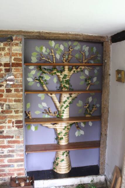 Wooden Tree Bookcase With Shelves, Oak Wood Bookshelf Interior Furniture, Handmade Book Stand, Storage, Shelving Display Unit