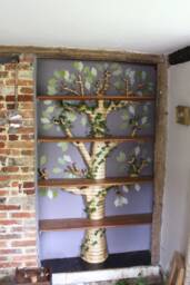 Wooden Tree Bookcase With Shelves, Oak Wood Bookshelf Interior Furniture, Handmade Book Stand, Storage, Shelving Display Unit