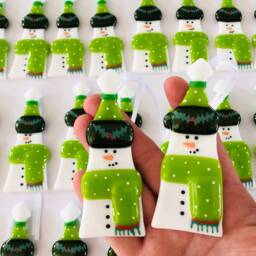 Fused Glass Snowman Decoration - Christmas Decoration, Snowman Home Decor, Christmas - thumbnail 3