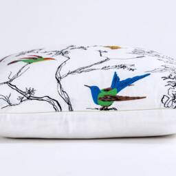 Schumacher Birds & Butterflies Pillow Cover, Designer Cotton - thumbnail 3