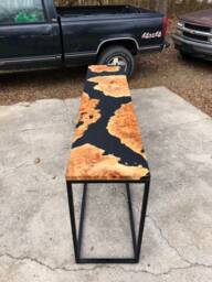 Your Custom Listing - Gorgeous 7' Modern Maple Burl Epoxy Console Table - thumbnail 1