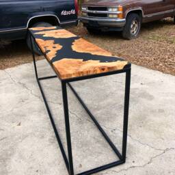Your Custom Listing - Gorgeous 7' Modern Maple Burl Epoxy Console Table - thumbnail 2