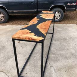 Your Custom Listing - Gorgeous 7' Modern Maple Burl Epoxy Console Table - thumbnail 4