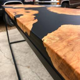 Your Custom Listing - Gorgeous 7' Modern Maple Burl Epoxy Console Table - thumbnail 3