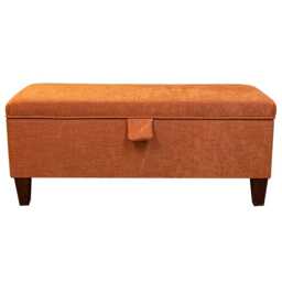 Burnt Orange Storage Bench - Easy Clean Furniture Handmade in Britain - thumbnail 3