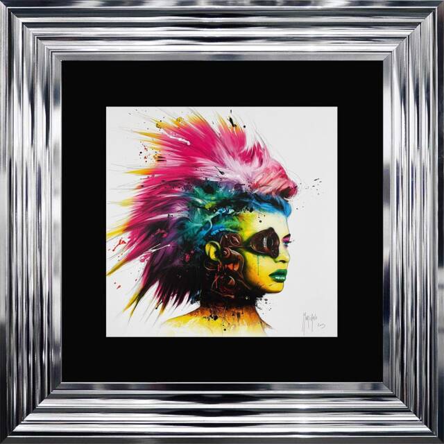 Patrice Murciano Wall Art - Cyber Punk 2 Framed Print With Border - 55cm X 55cm Choice Of Frame Colour - image 1