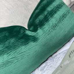 Elegant Green Textured Scatter Lumbar Cushion Cover - Luxury Designer Fabric For Sofa - Bed Decor Harlequin - thumbnail 3
