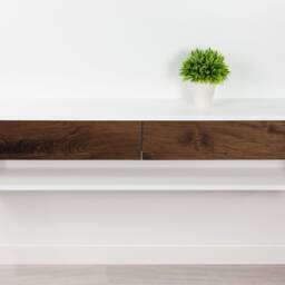 Floating Console Table, High End Lacquer Finish, Hardwood Drawer, Wall Mounted Entryway Cabinet, Sideboard - thumbnail 3