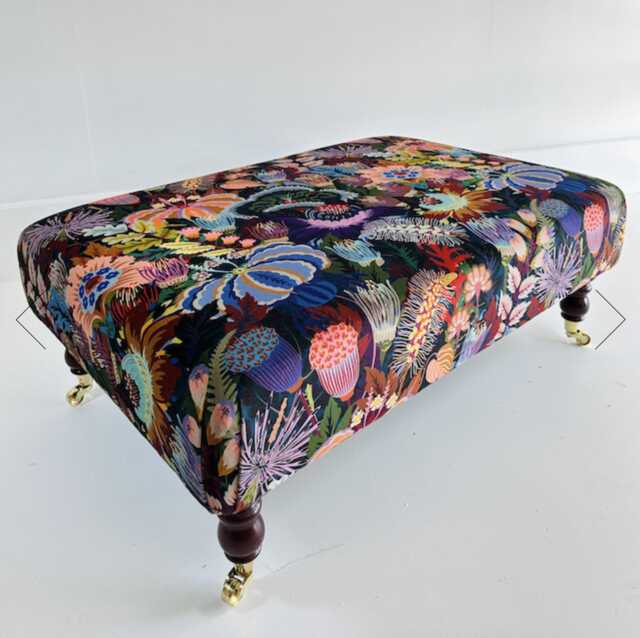 Coffee Table Footstool in Studio Coverdale Mars Meadow Evergreen - image 1