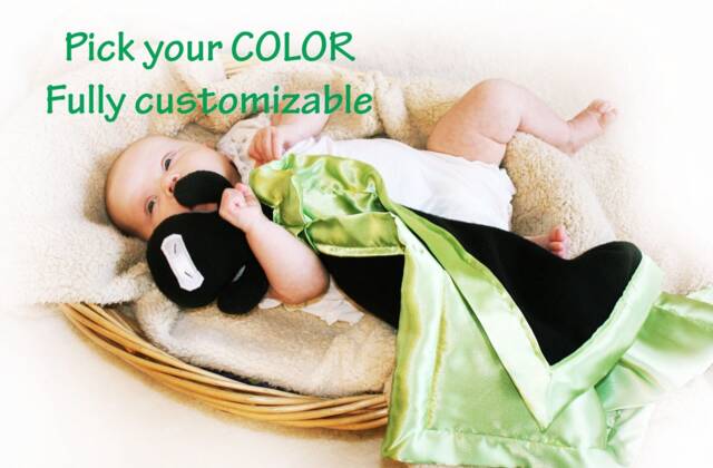 Ninja Lovey Blanket Satin Baby Security Blanket With Stuffed Animal - image 1