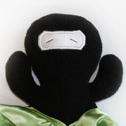 Ninja Lovey Blanket Satin Baby Security Blanket With Stuffed Animal - thumbnail 2