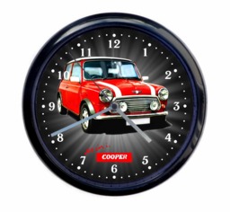 Mini Cooper Classic Car Large 10Inch Black Wall Clock