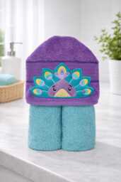 Peacock Hooded Bath Towel - Holiday Gift Bathroom Decor Pool Party Beach Towel - thumbnail 1