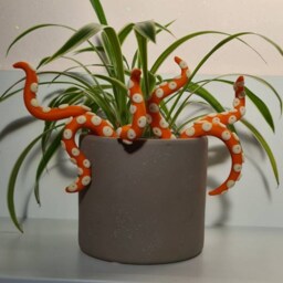 One Extra Octopus Tentacle, Plant Pot Decoration, Fairy Garden, Glow in The Dark, Kraken - thumbnail 2