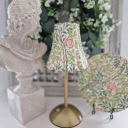 Beautiful Decoupaged William Morris Inspired Sweet Briar Usb Rechargeable Table Lamp. Indoor/Outdoor Lamp.cordless Lamp.portable - thumbnail 1