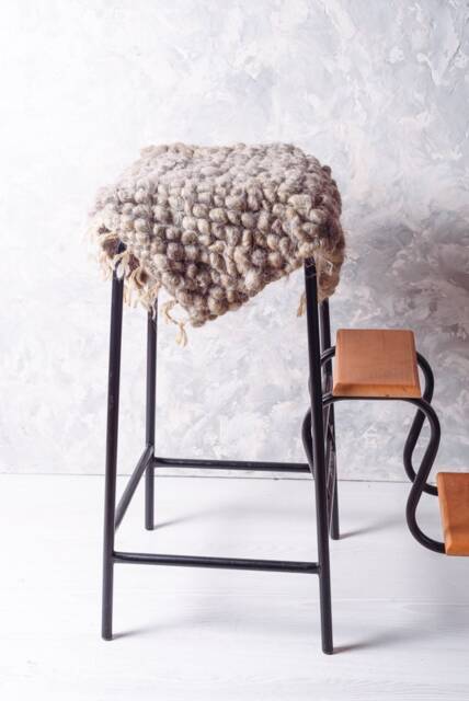 Round Seat Cushion, Floor Seating, Saddle Scandinavian Stool Cushion Handwoven, Modern Style Chair Cushion - image 1